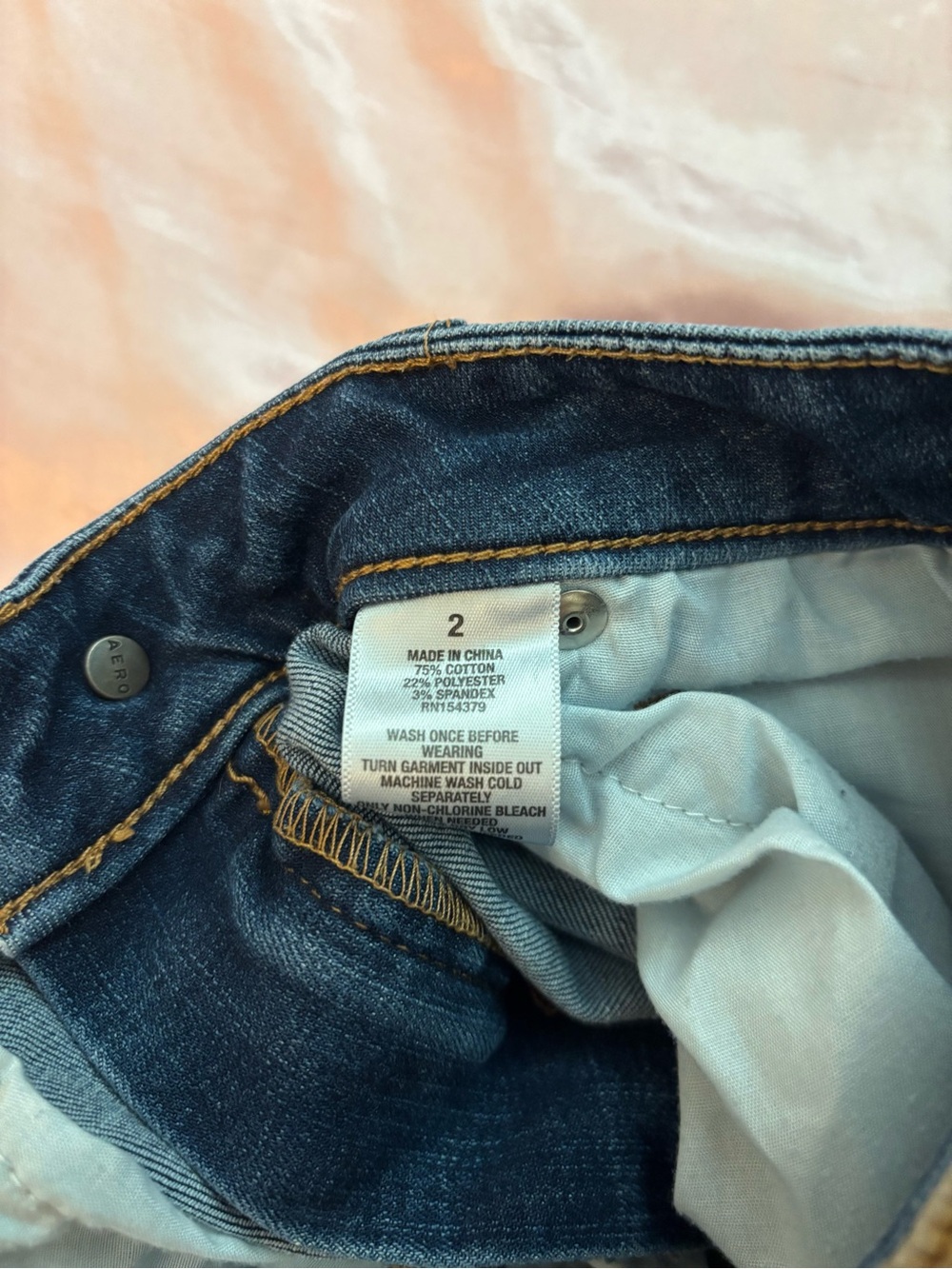 Aeropostale Women's Dark Blue Rolled Cuff Denim Shorts - Picture 5 of 5